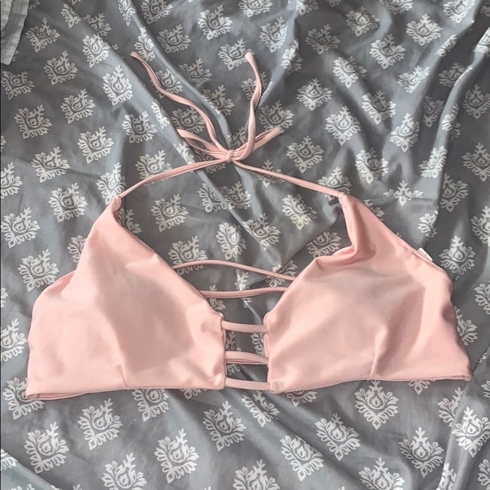 Blush Pink Padded Strappy Bikini Top